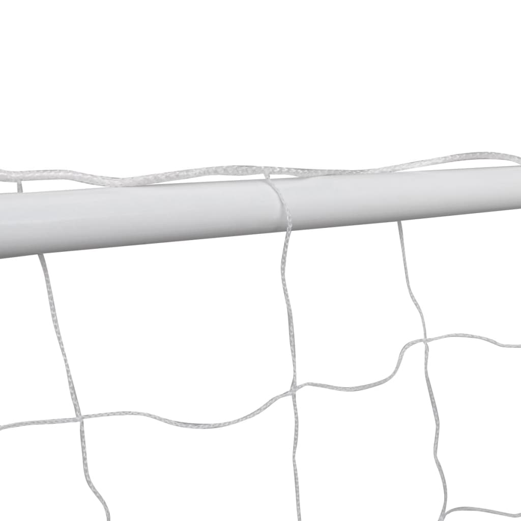 vidaXL Portería de fútbol con red acero blanco 182x61x122 cm