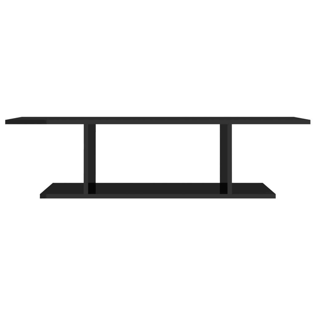 vidaXL Mueble de TV de pared negro brillo 103x30x26,5 cm