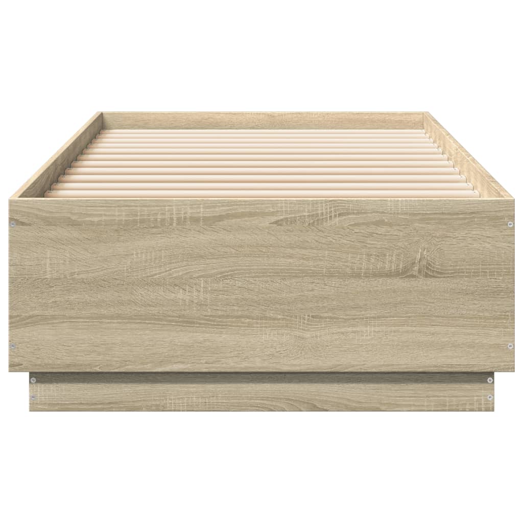 vidaXL Estructura de cama madera de ingeniería roble Sonoma 100x200 cm