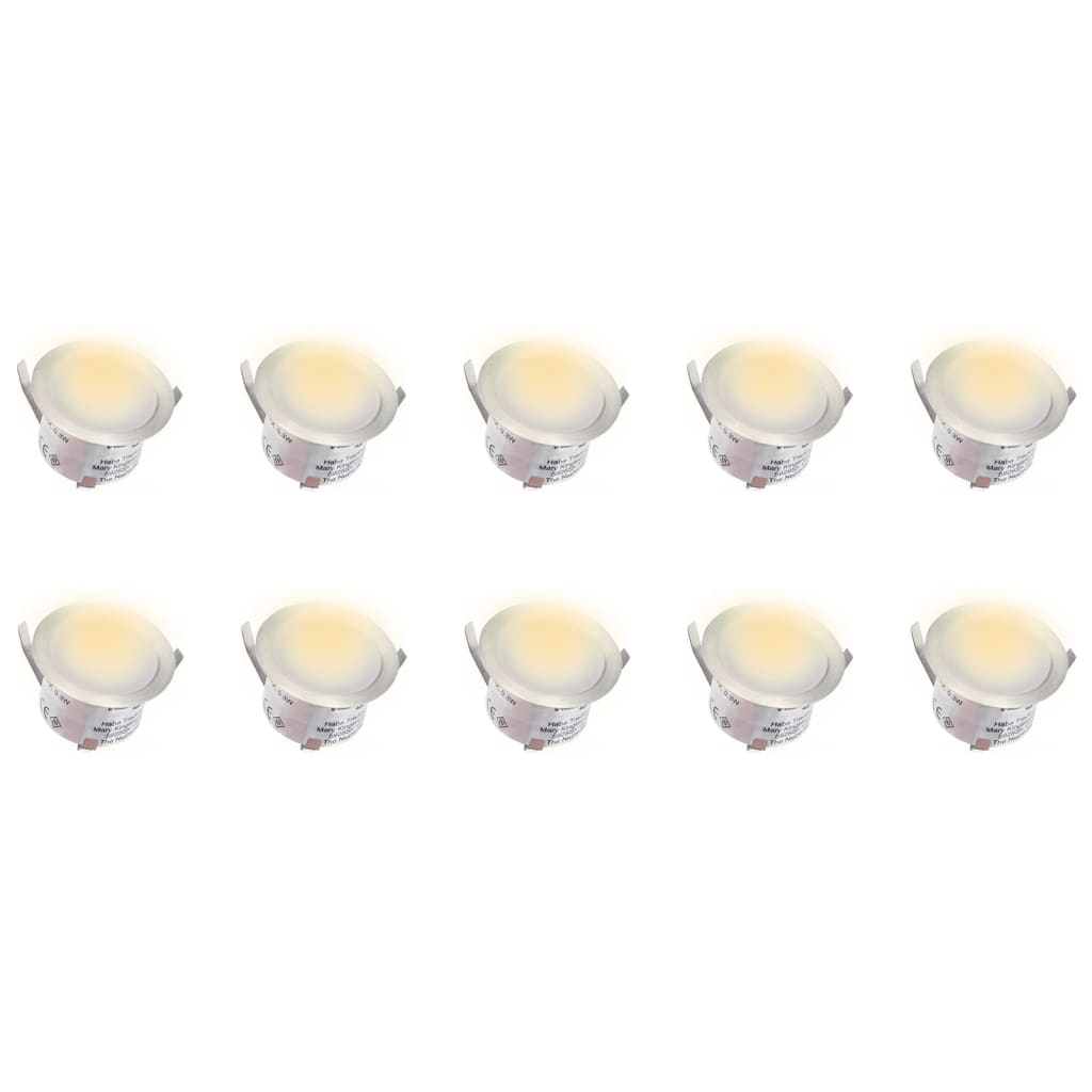vidaXL Lámparas LED de suelo 10 unidades blanco cálido