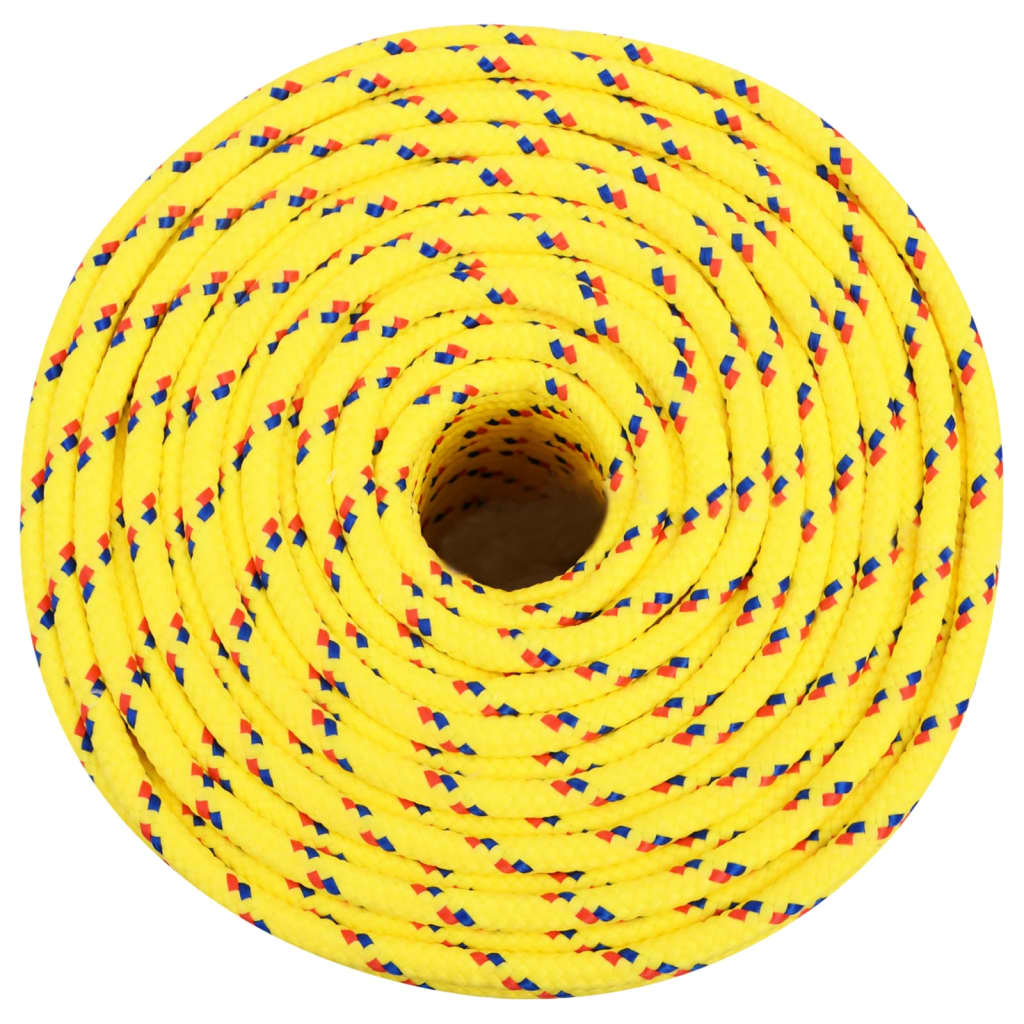 vidaXL Cuerda de barco polipropileno amarillo 10 mm 50 m