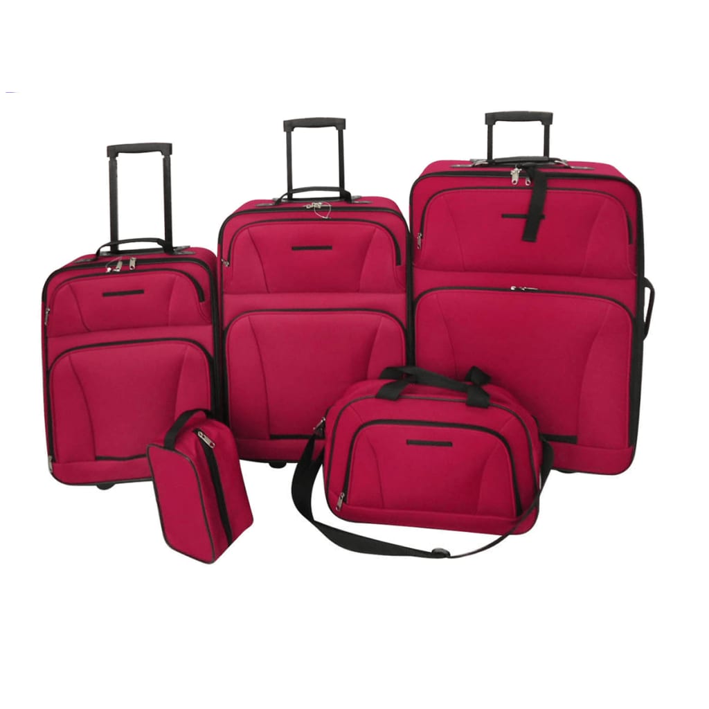 vidaXL Juego de maletas de viaje 5 piezas rojo