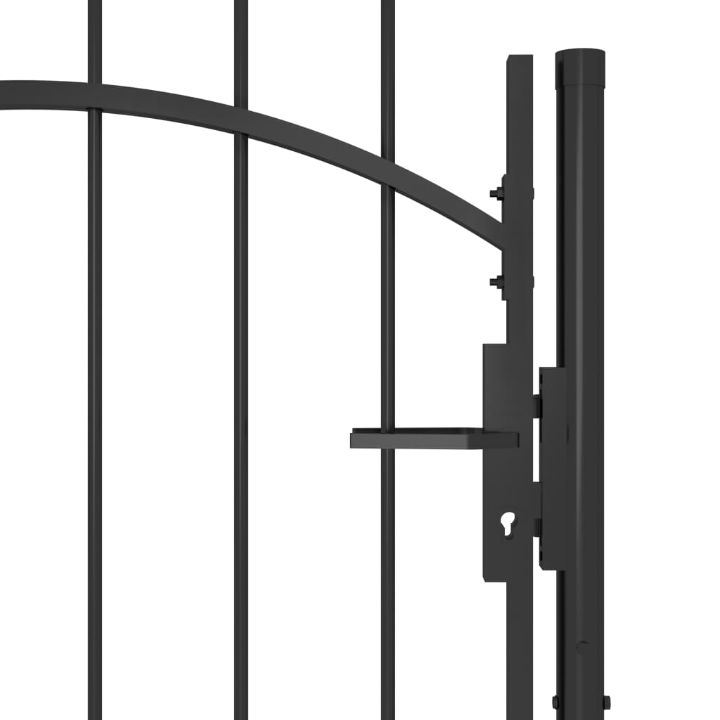 vidaXL Puerta de jardín de acero negro 1x2,2 m