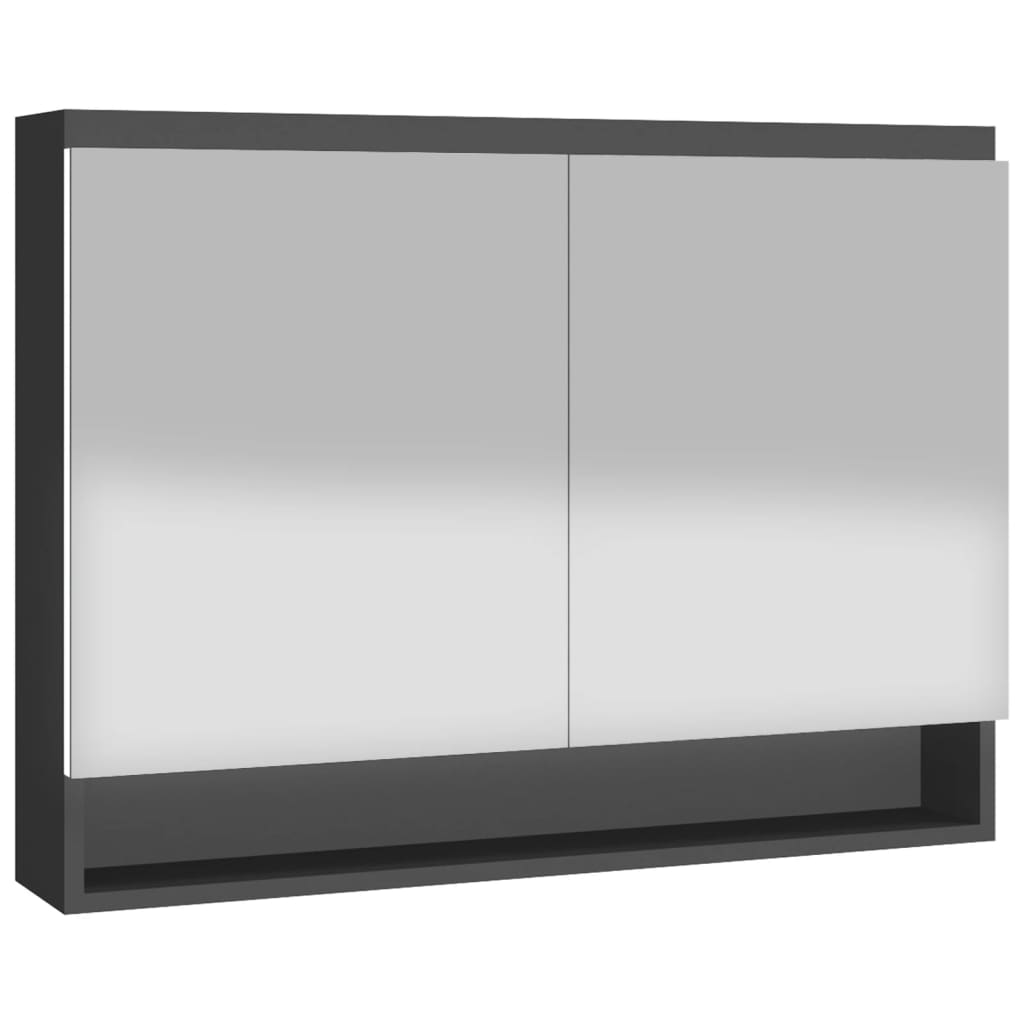 vidaXL Armario de baño con espejo MDF gris antracita 80x15x60 cm