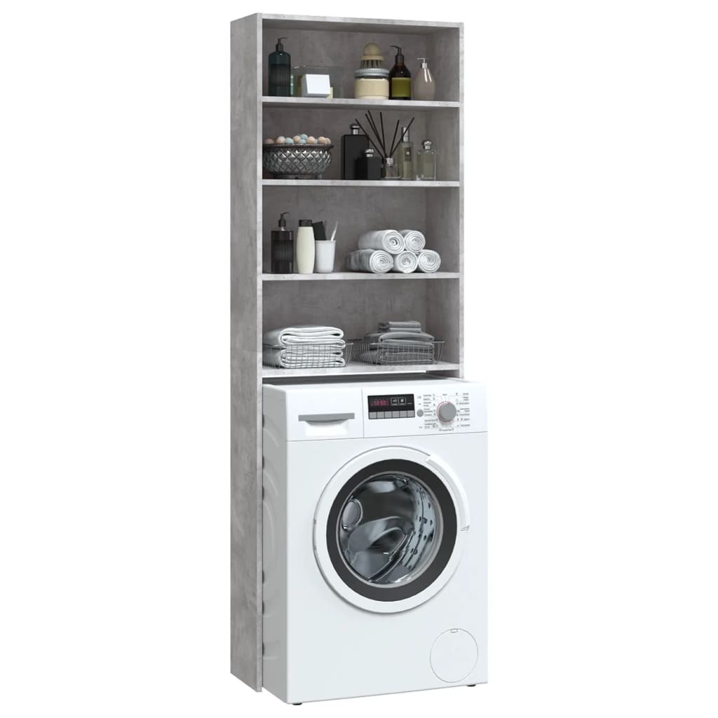 vidaXL Armario de lavadora gris hormigón 64x24x190 cm