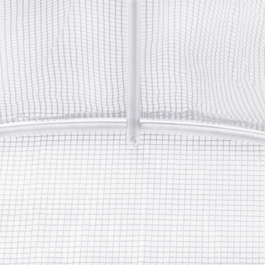 vidaXL Invernadero con estructura de acero blanco 12 m² 6x2x2 m