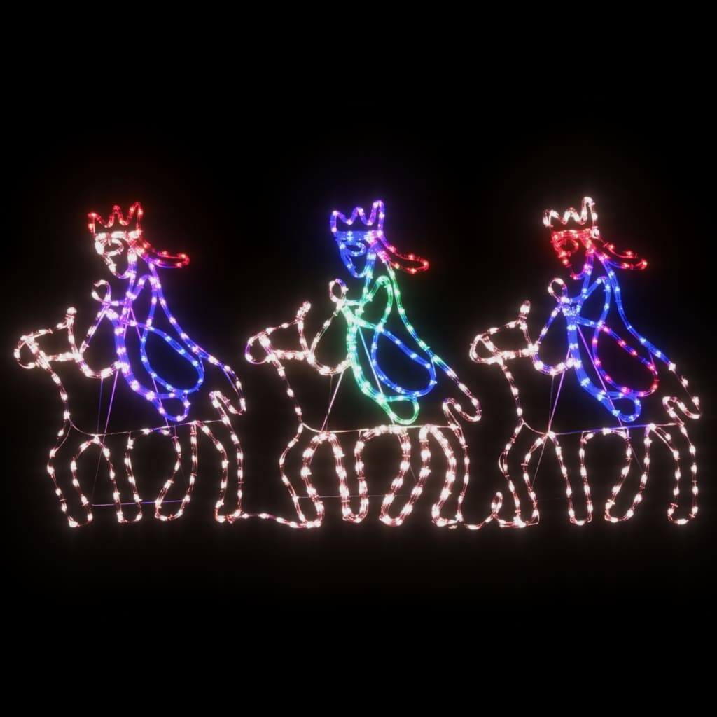 vidaXL Figura de Navidad de los Reyes Magos con 504 LED 70x50 cm