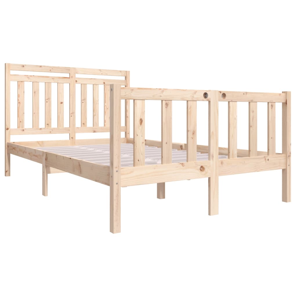 vidaXL Estructura de cama doble pequeña de madera maciza 120x190 cm