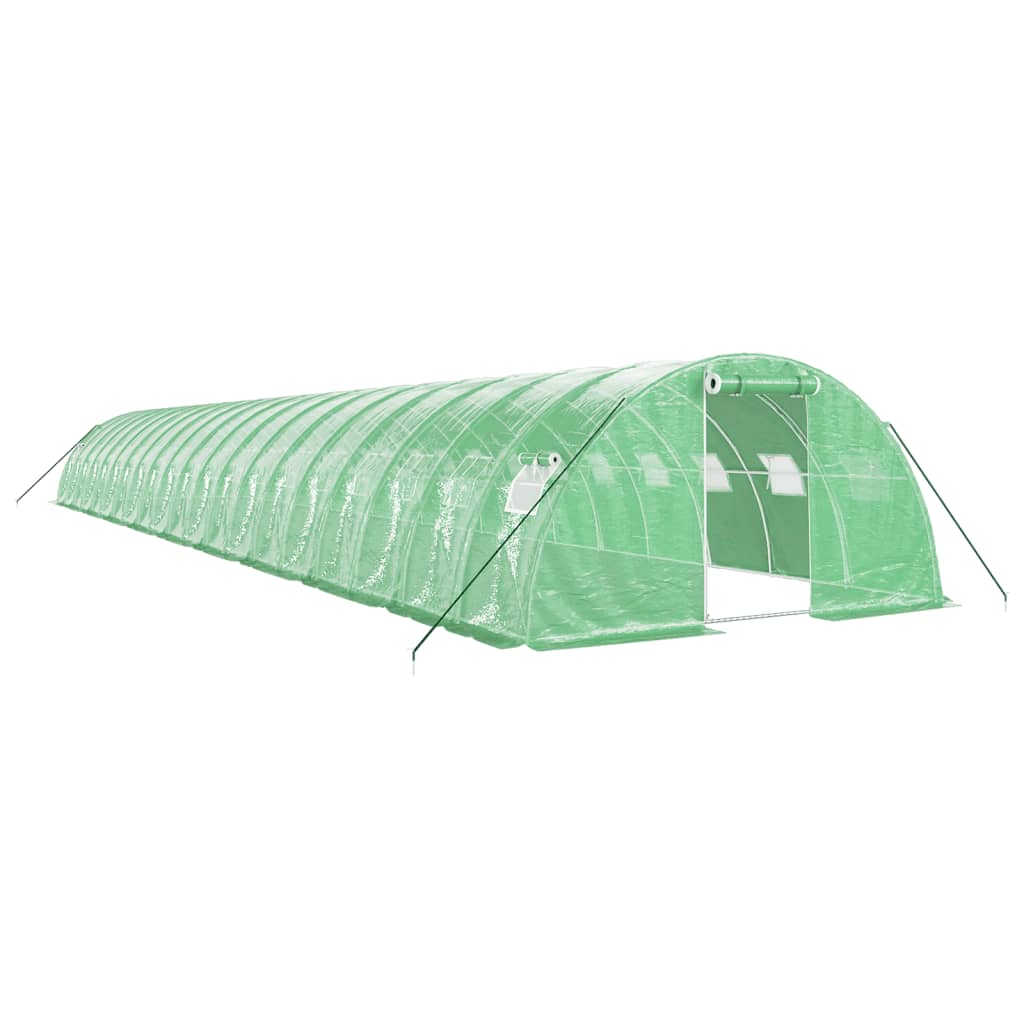 vidaXL Invernadero con estructura de acero verde 80 m² 20x4x2 m