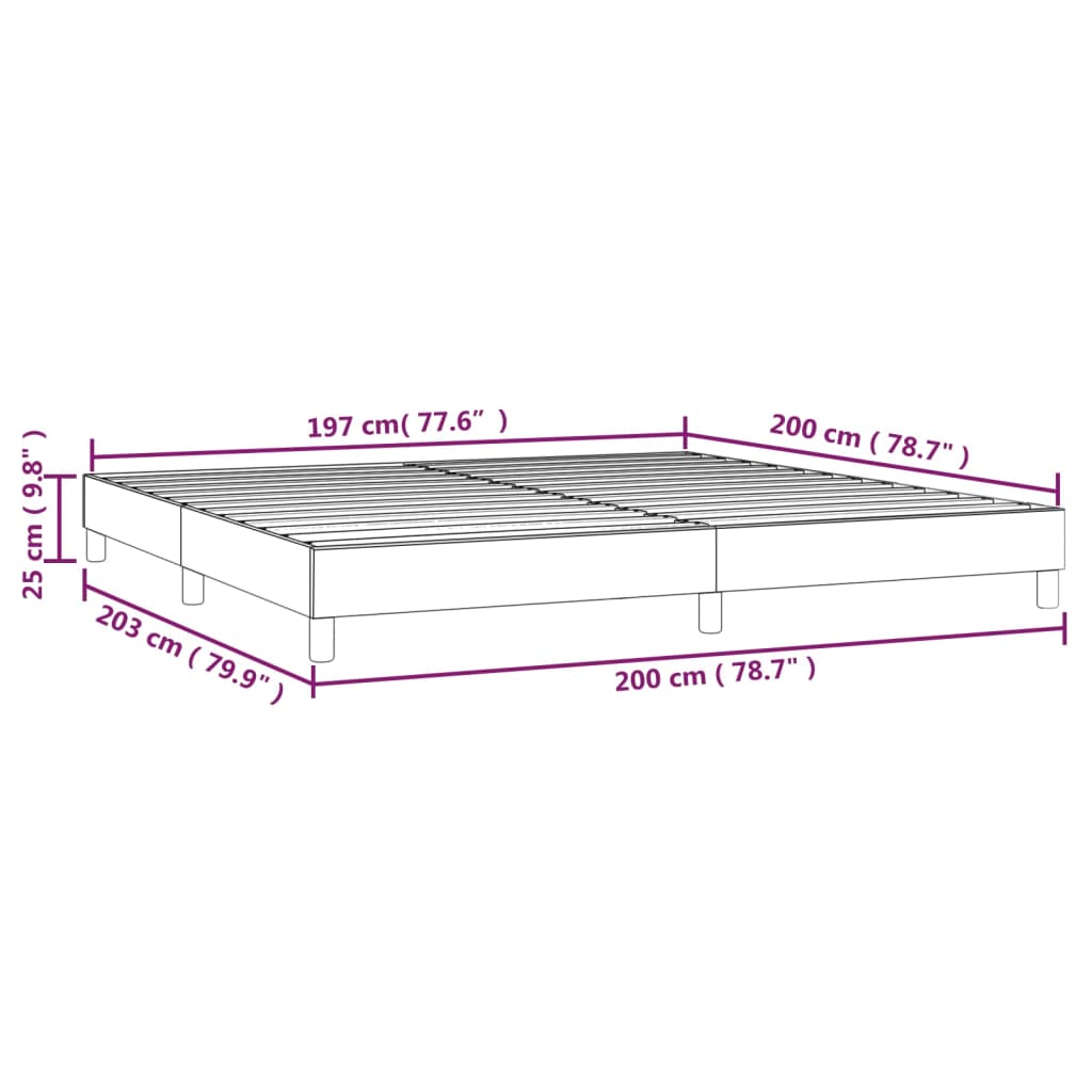 vidaXL Estructura de cama box spring tela negro 200x200 cm