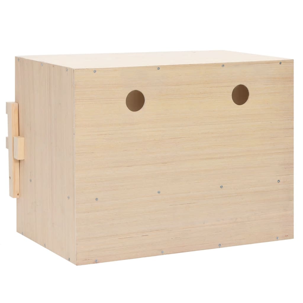 vidaXL Ponedero para gallinas 2 compartimentos madera pino 63x40x45 cm