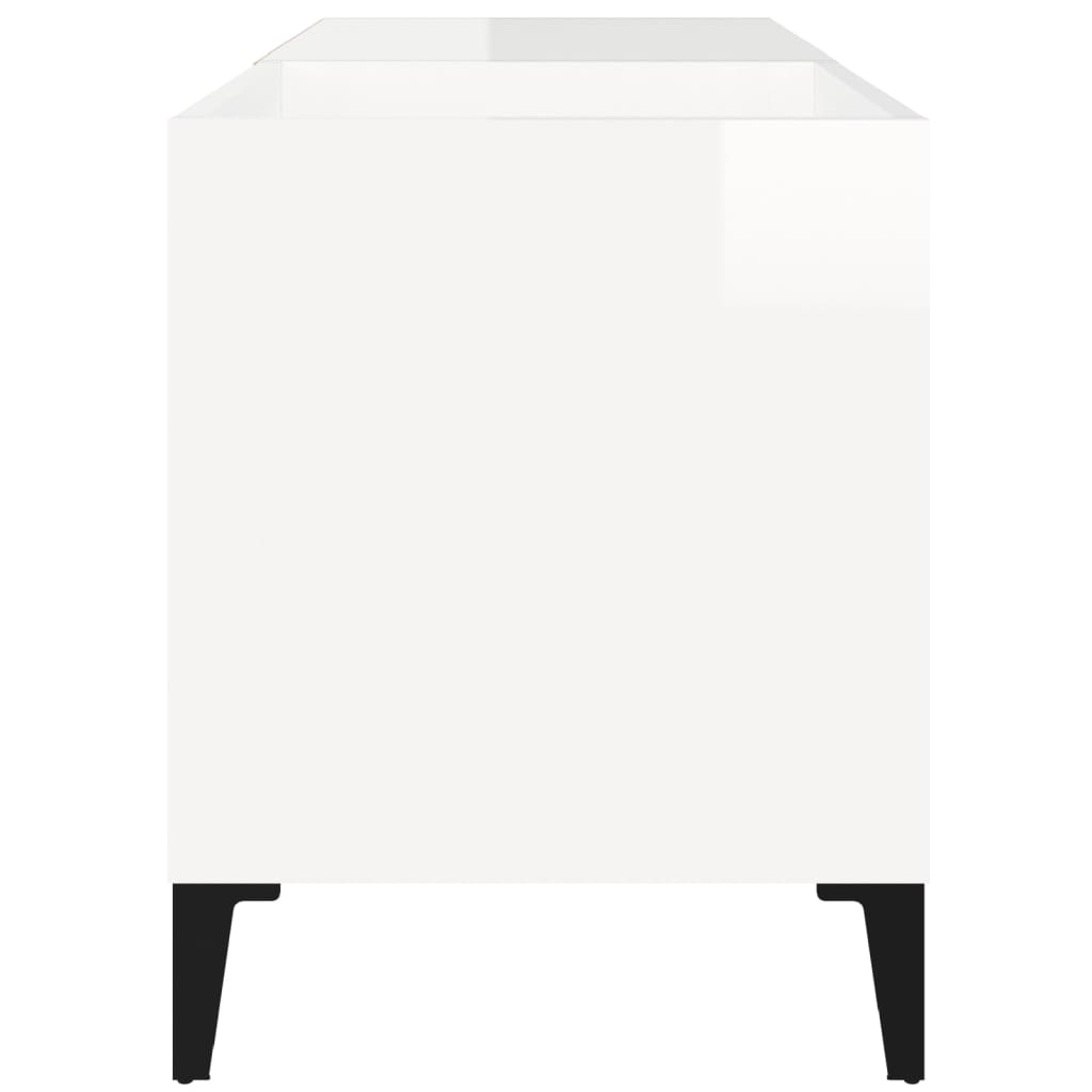 vidaXL Mueble discos madera contrachapada blanco brillo 84,5x38x48 cm