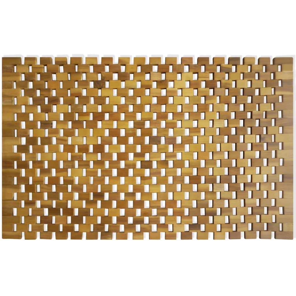 vidaXL Alfombrilla de baño de madera de acacia mosaico 80x50 cm