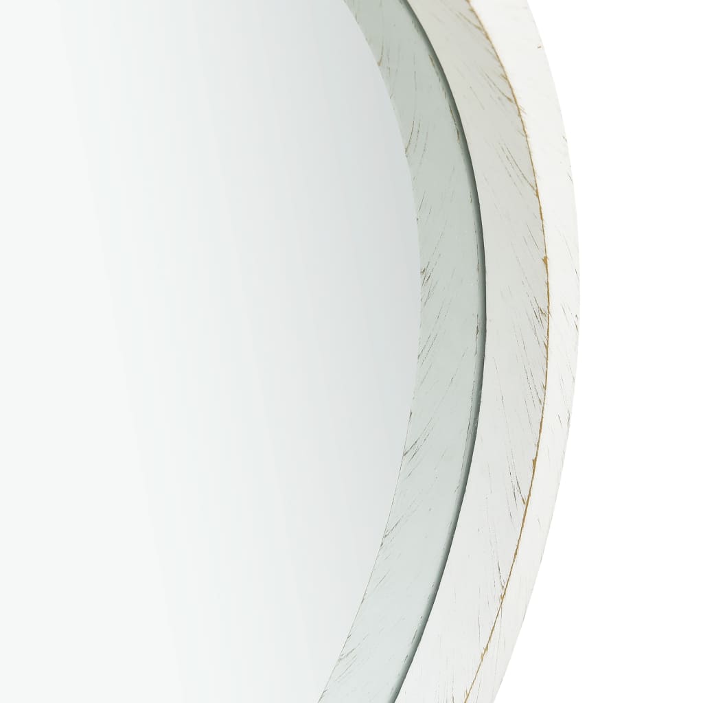 vidaXL Espejo de pared con correa blanco 40 cm