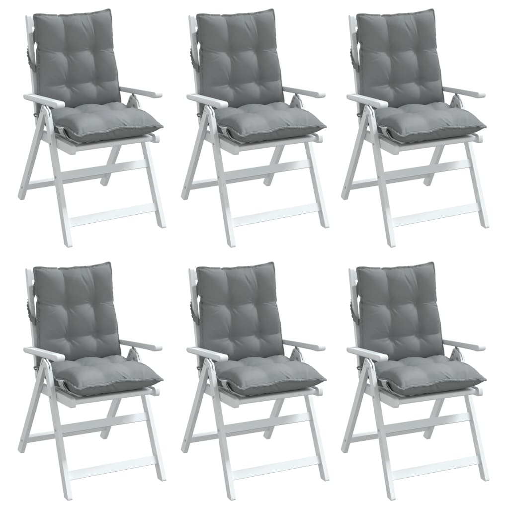 vidaXL Cojines para silla con respaldo bajo 6 uds tela Oxford gris