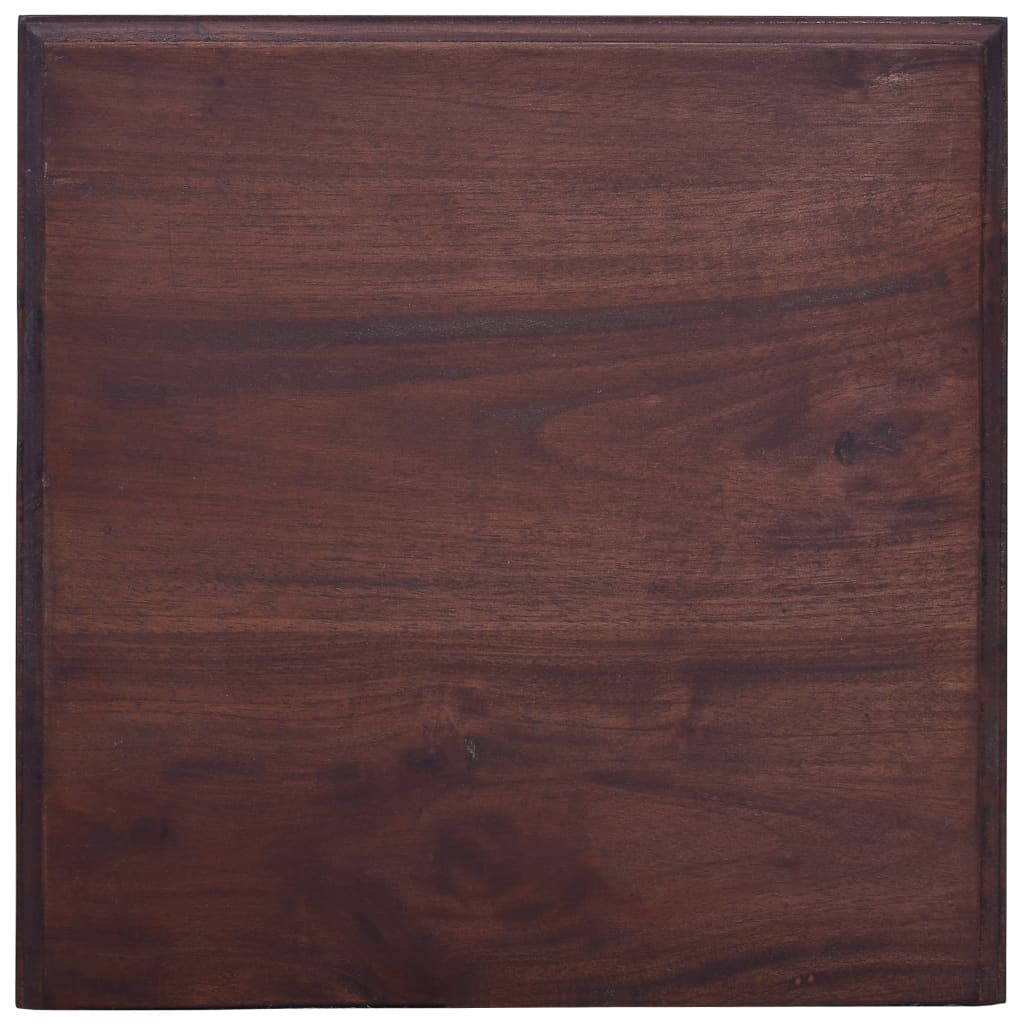 vidaXL Mesita de noche madera maciza de caoba marrón clásico