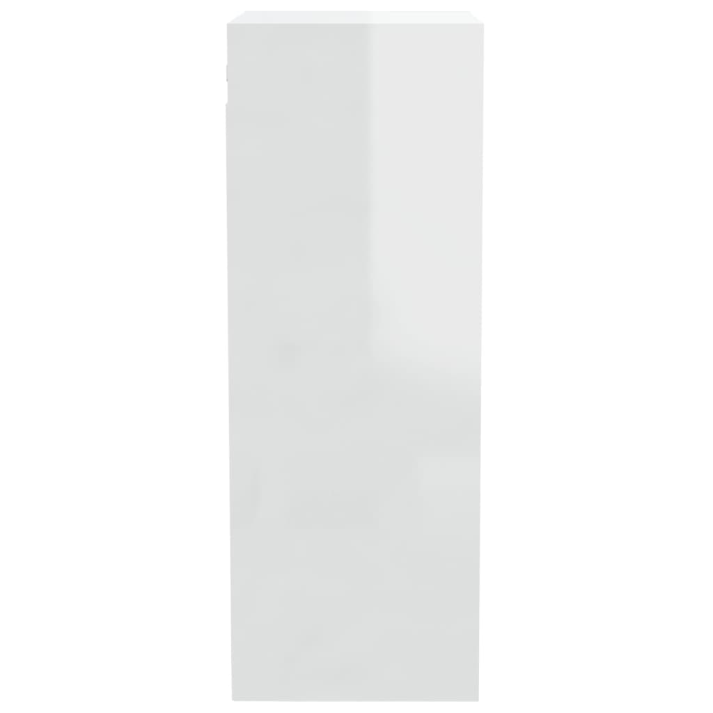 vidaXL Armario pared madera contrachapada blanco brillo 34,5x32,5x90cm