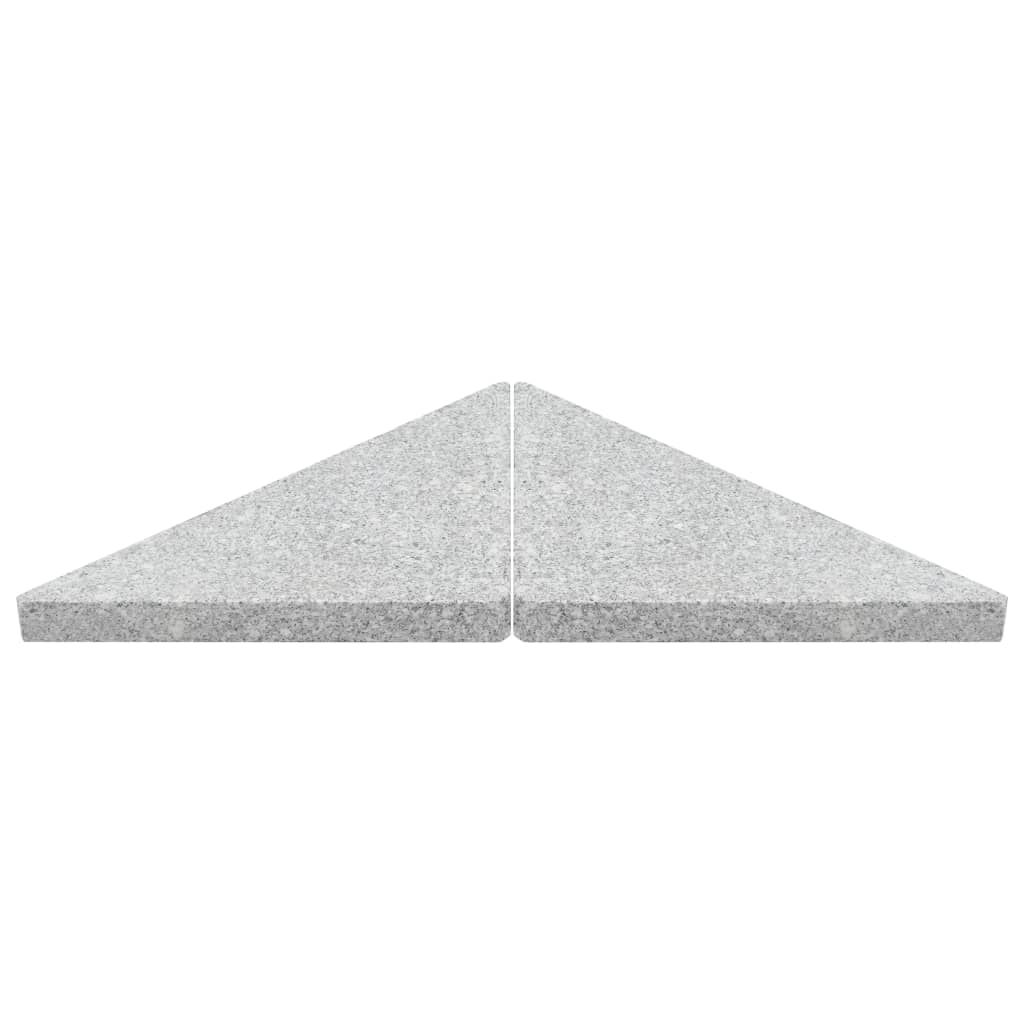 vidaXL Placa de peso para sombrilla 4 uds granito gris triangular 60kg