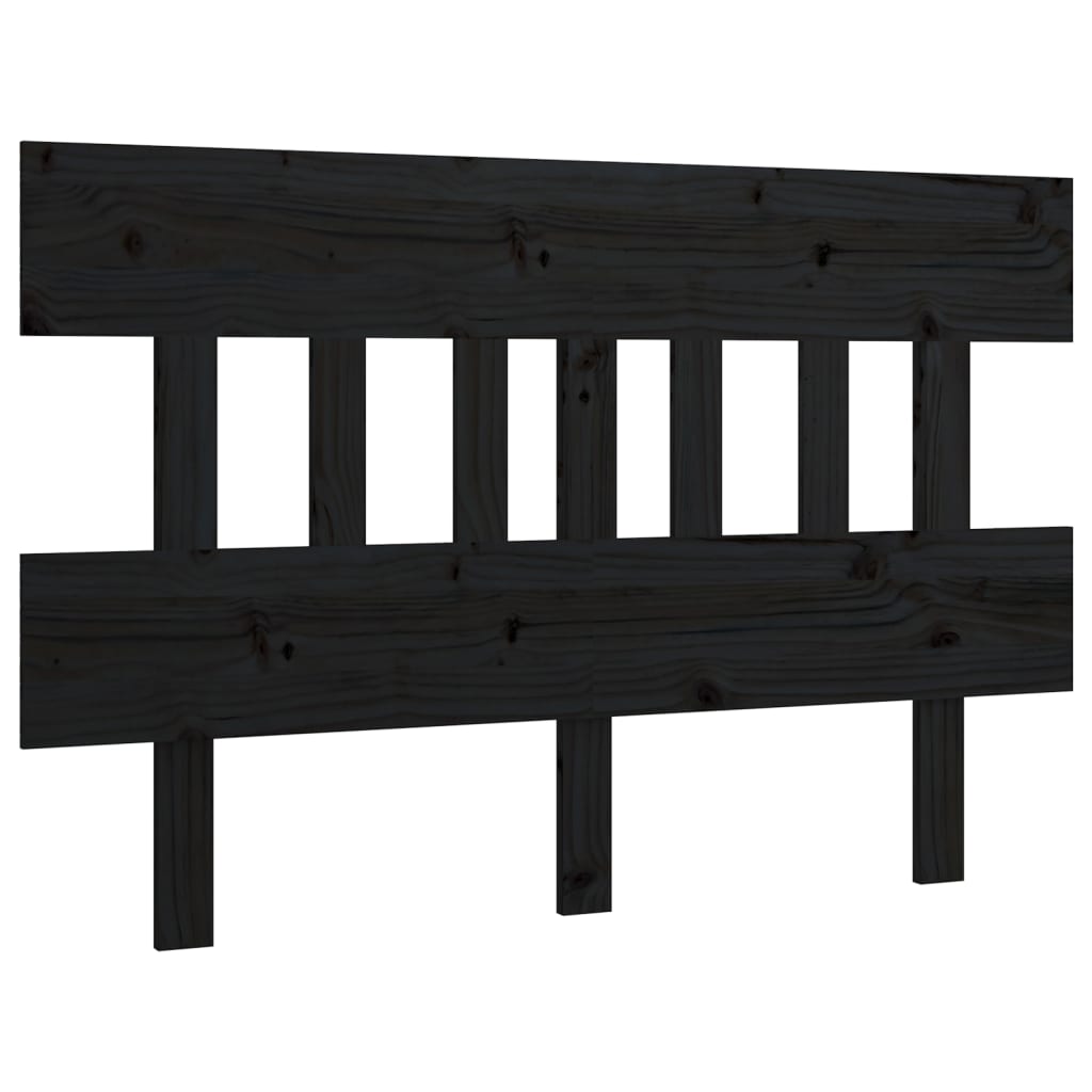 vidaXL Cabecero de cama madera maciza de pino negro 143,5x3x81 cm