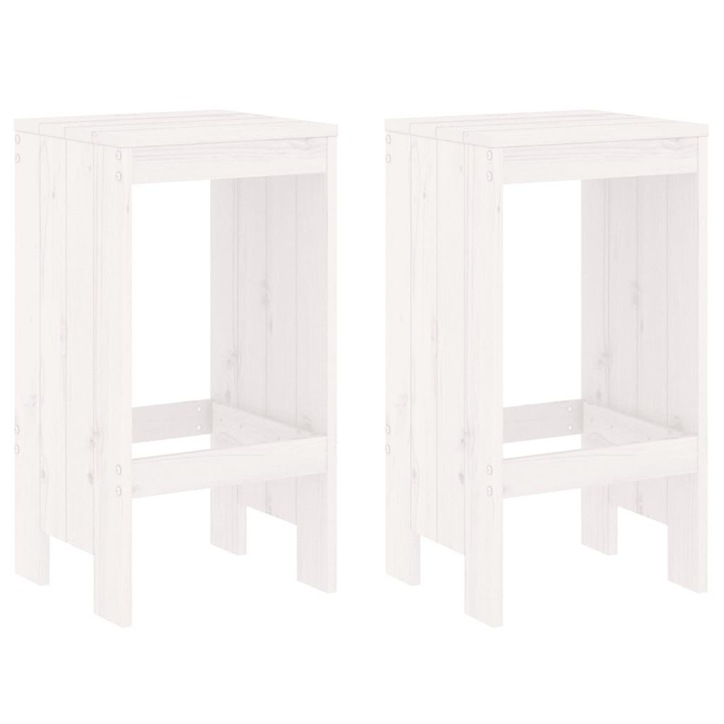 vidaXL Set de mesa y taburetes altos jardín 3 pzas madera pino blanco
