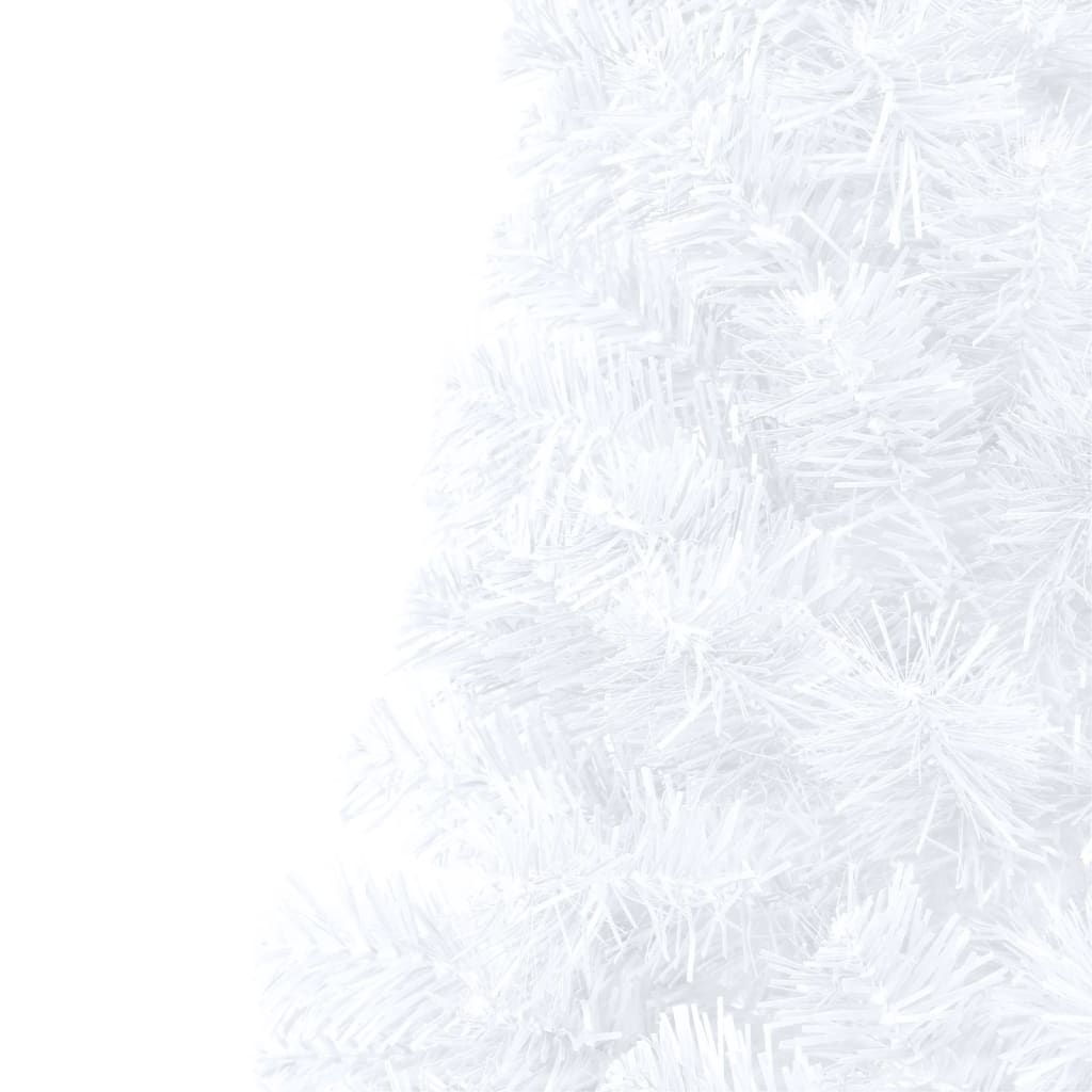 vidaXL Medio árbol de Navidad con luces y soporte blanco 210 cm