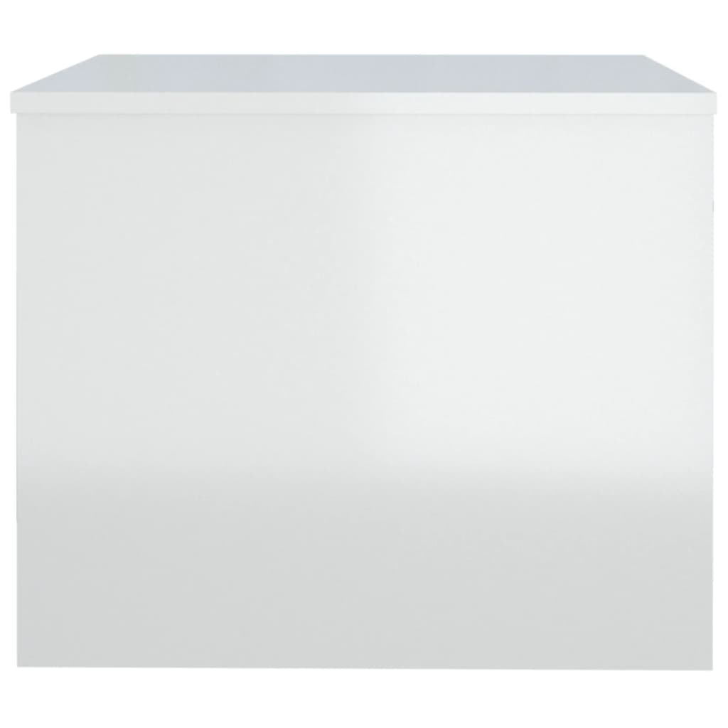 vidaXL Mesa de centro madera contrachapada blanco brillo 80x50x40 cm