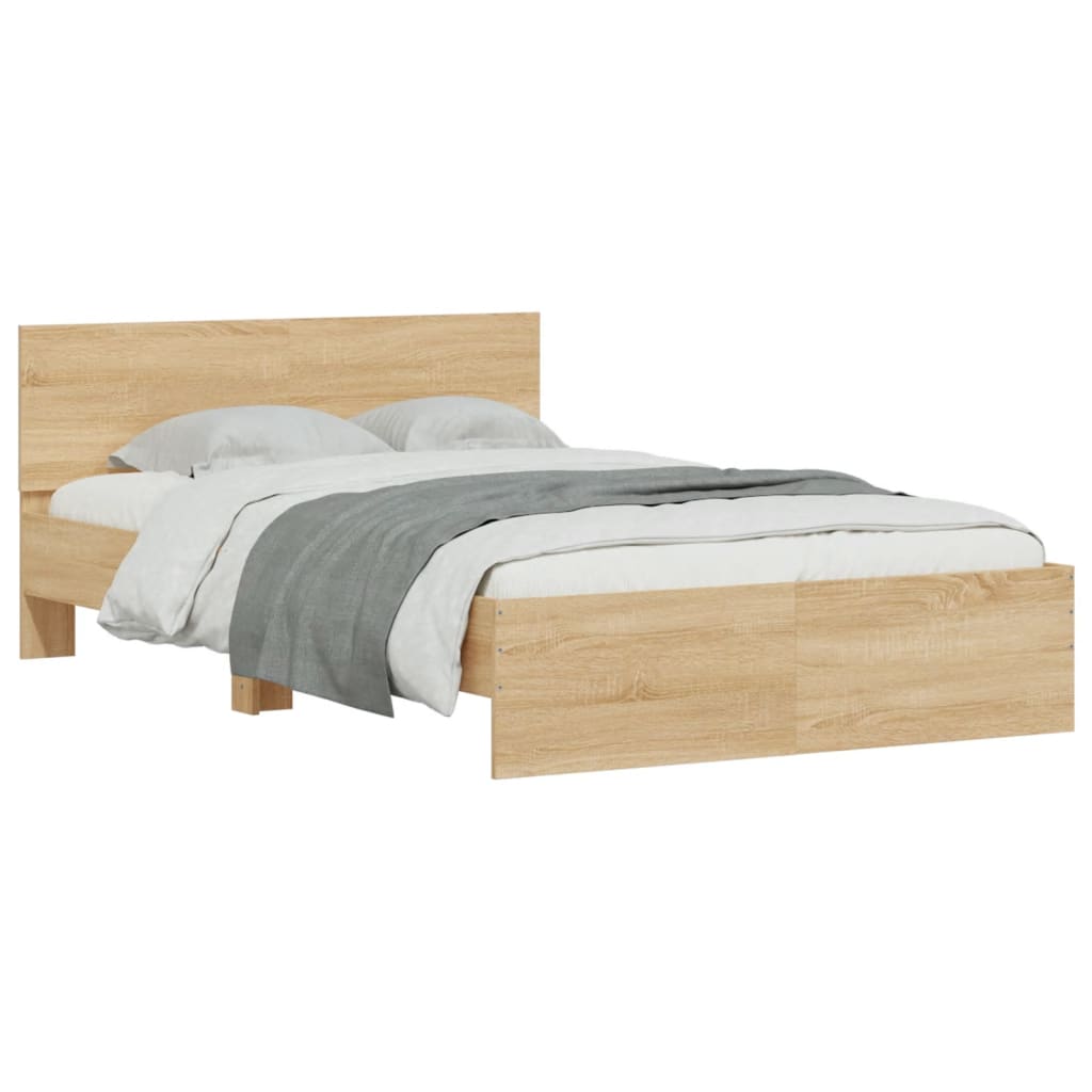 vidaXL Estructura de cama con cabecero roble Sonoma 120x190 cm