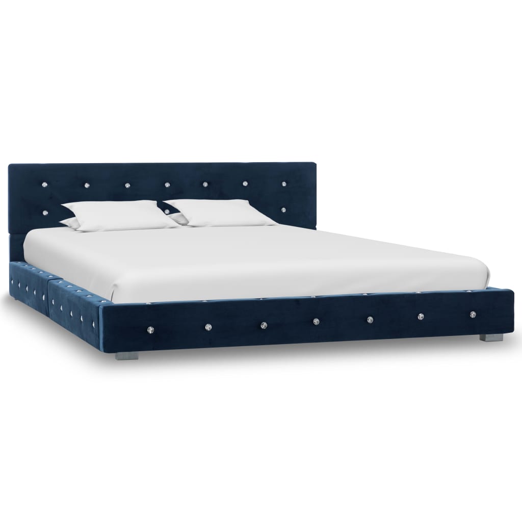 vidaXL Estructura de cama de terciopelo azul 140x200 cm