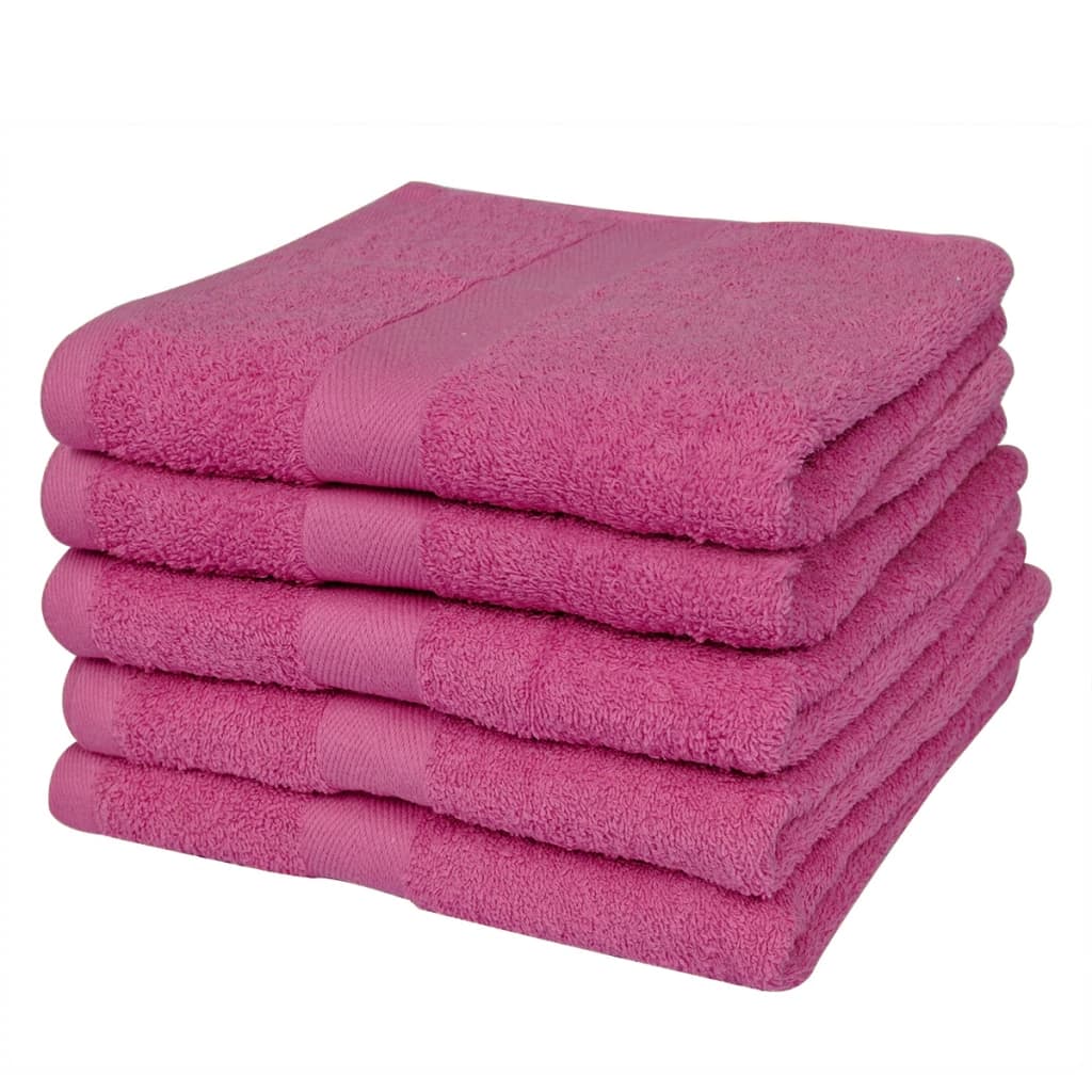 vidaXL Toallas de ducha 5 unidades algodón 500 gsm 70x140 cm rosa