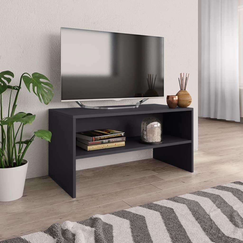 vidaXL Mueble para TV madera contrachapada gris 80x40x40 cm