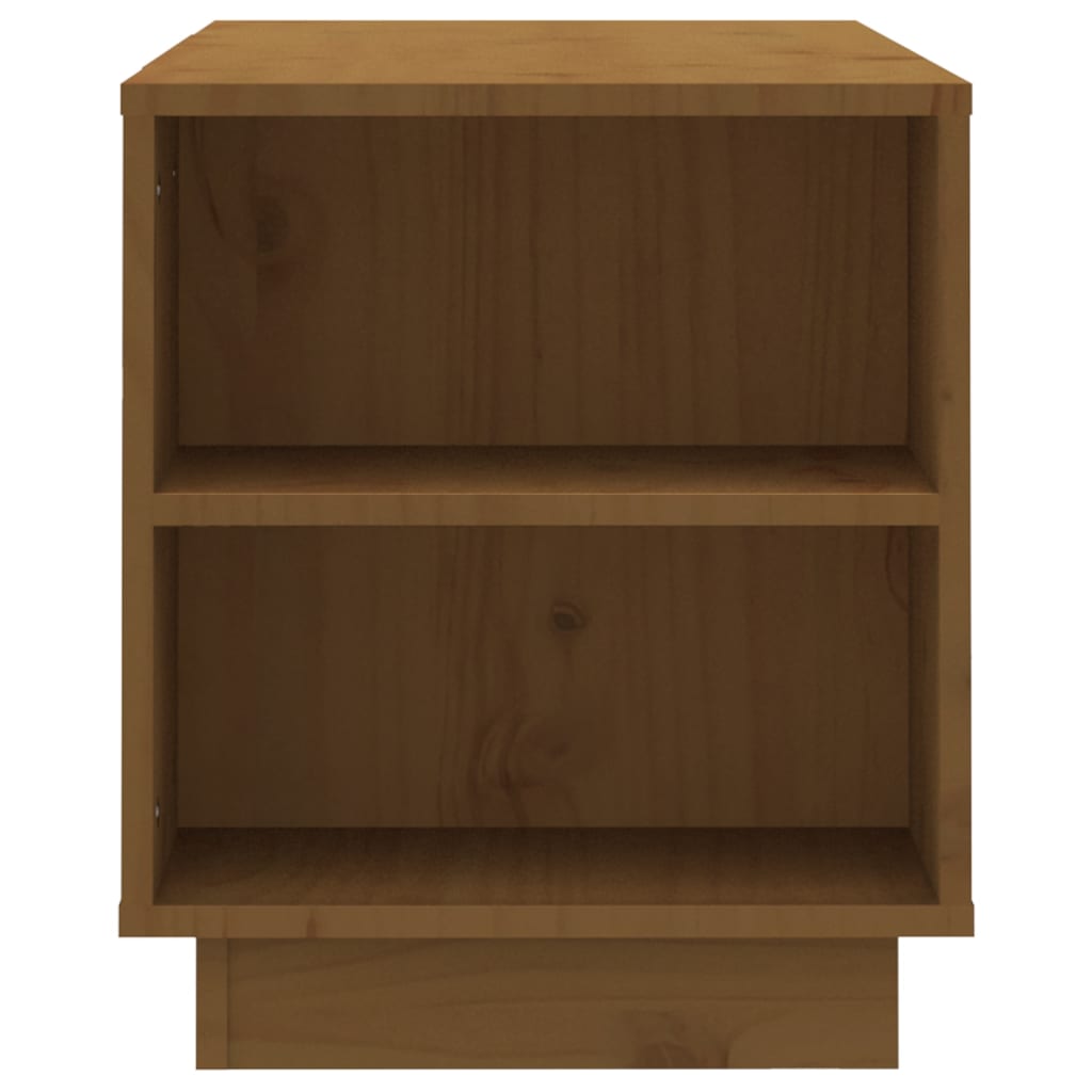 vidaXL Mueble de TV madera maciza de pino marrón miel 110x35x40,5 cm