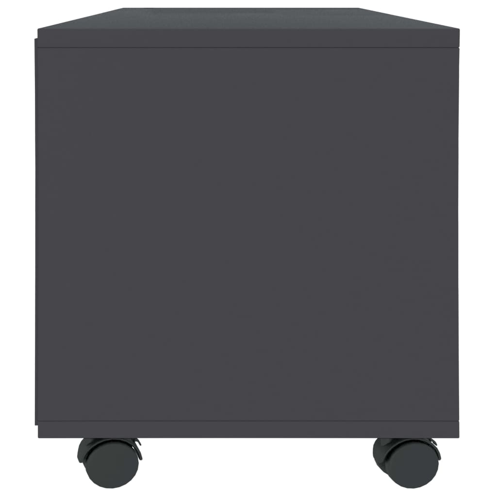 vidaXL Mueble de TV con ruedas madera contrachapada gris 90x35x35 cm