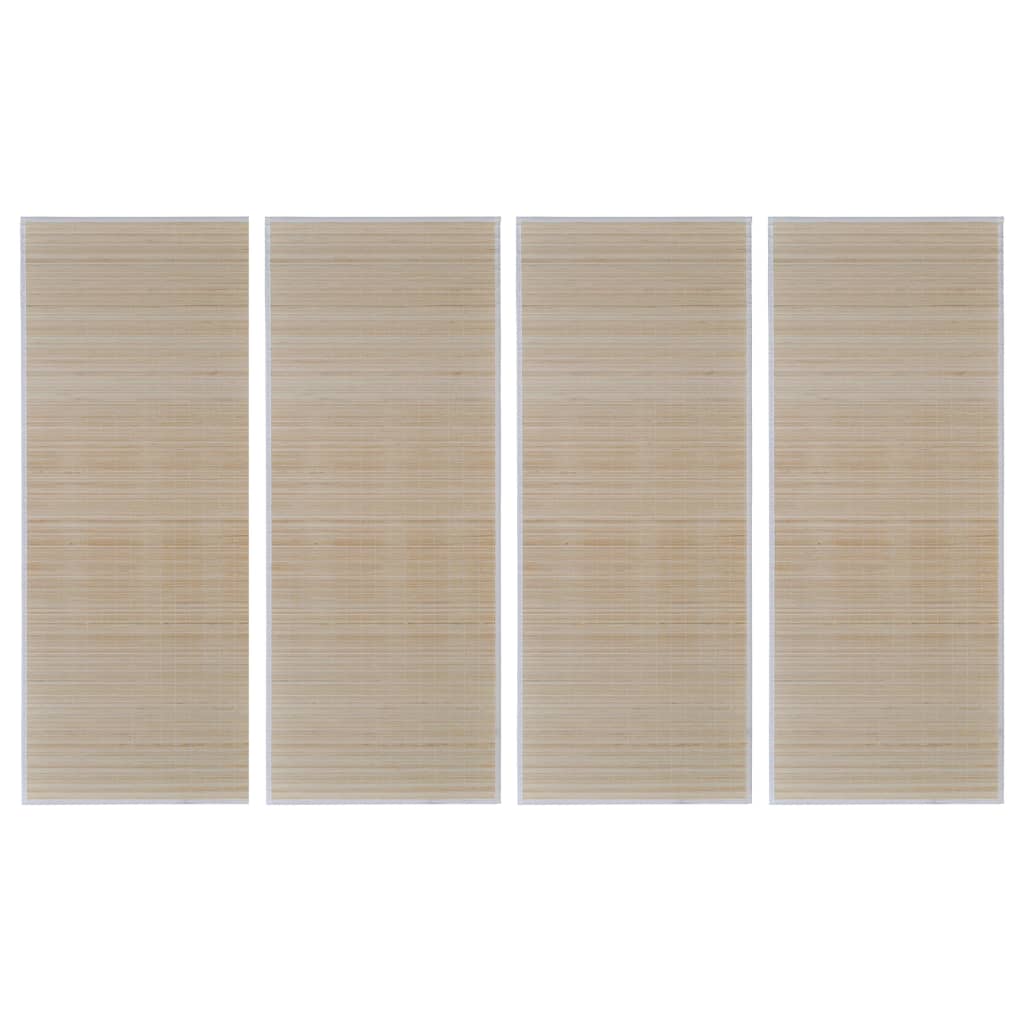 vidaXL Alfombras rectangulares de bambú natural 4 unidades 120x180 cm