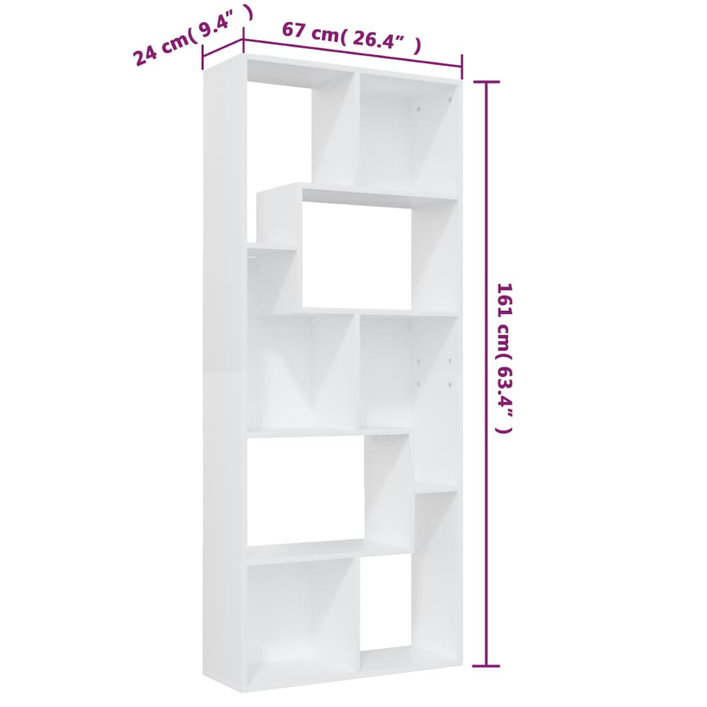 vidaXL Estantería librería madera contrachapada blanco 67x24x161 cm