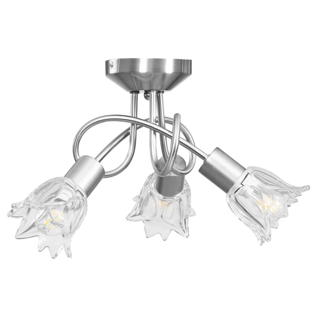 vidaXL Lámpara de techo con pantallas vidrio tulipán 3 bombillas E14