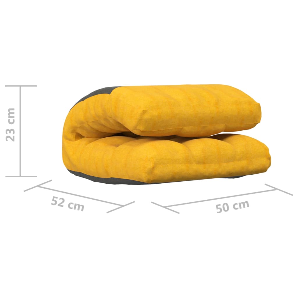 vidaXL Tumbona de suelo plegable de tela amarillo mostaza