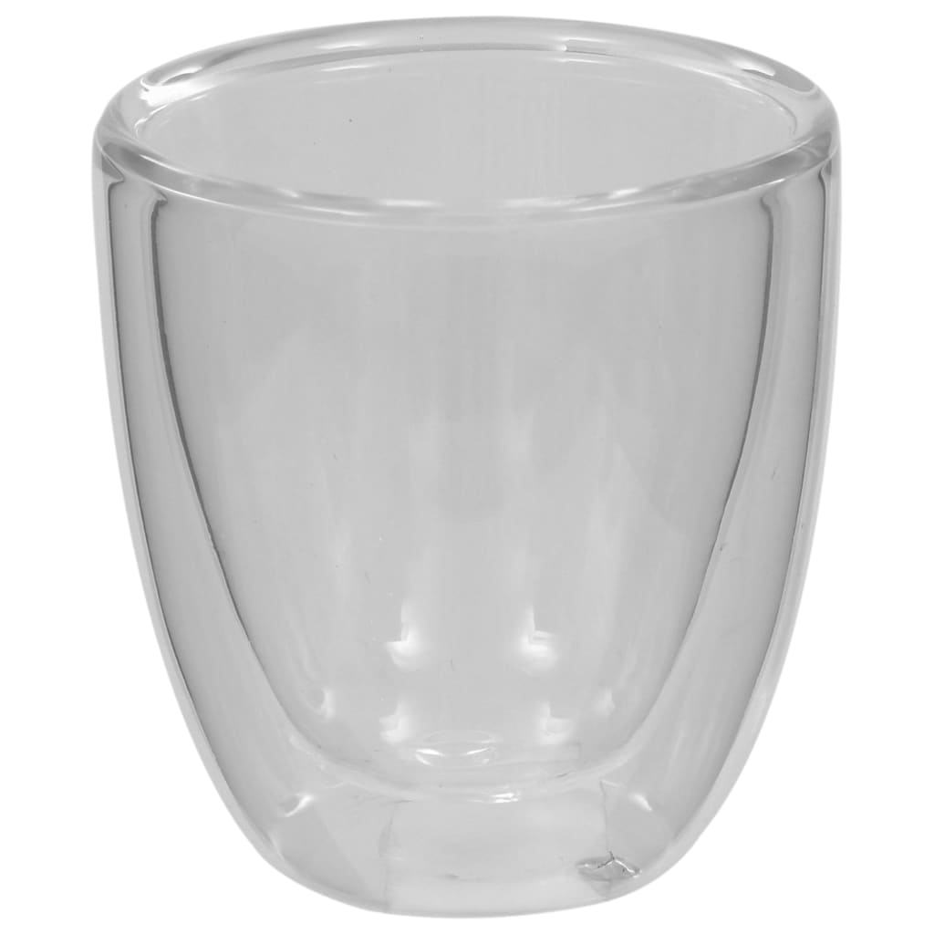 vidaXL Vasos de cristal térmico doble pared para café 12 uds 80 ml