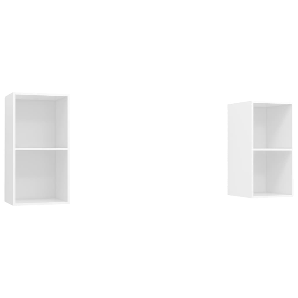 vidaXL Muebles de pared para TV 2 uds madera contrachapada blanco