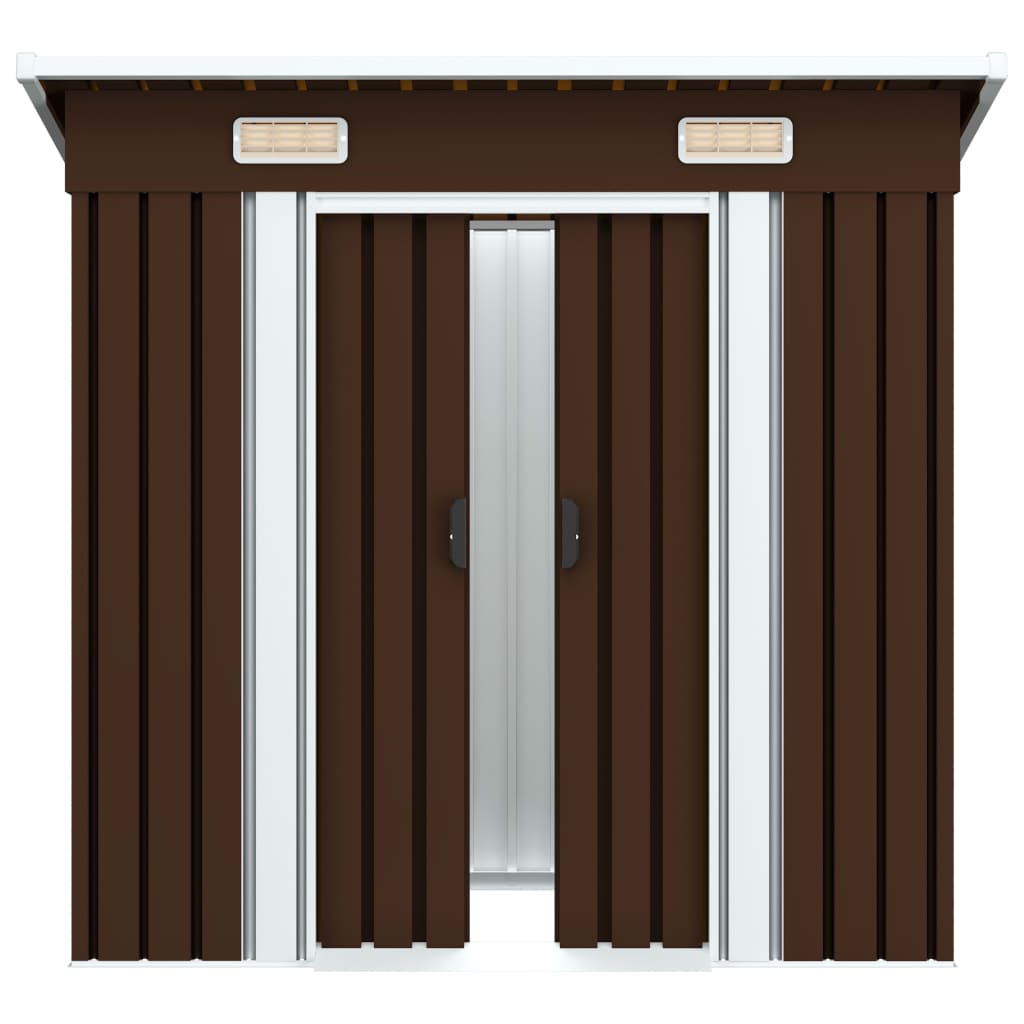 vidaXL Caseta de almacenamiento jardín acero marrón 194x121x181 cm