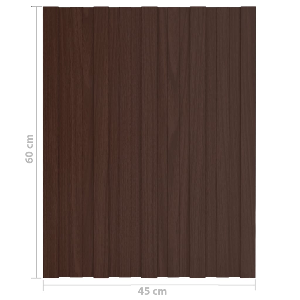vidaXL Panel para tejado acero galvanizado marrón 36 unidades 60x45 cm