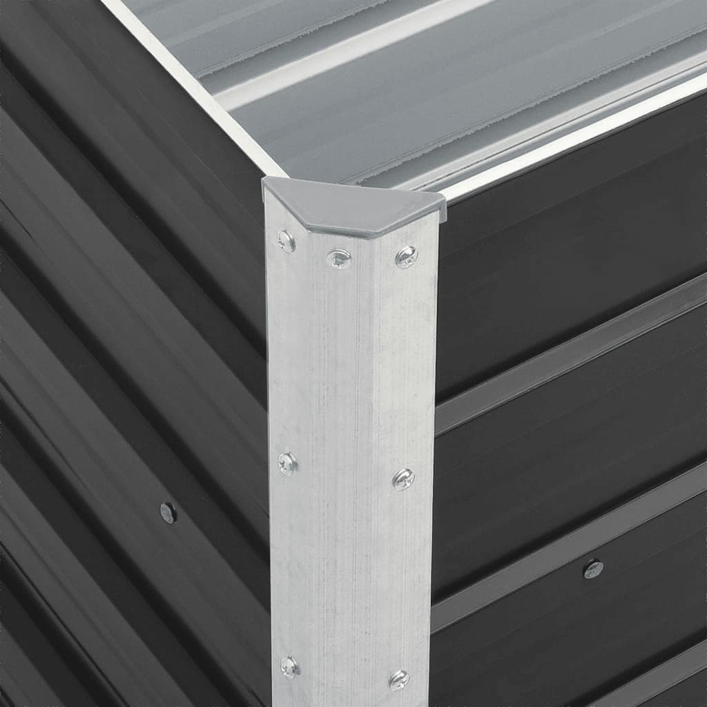 vidaXL Arriate de acero galvanizado gris antracita 240x40x45 cm