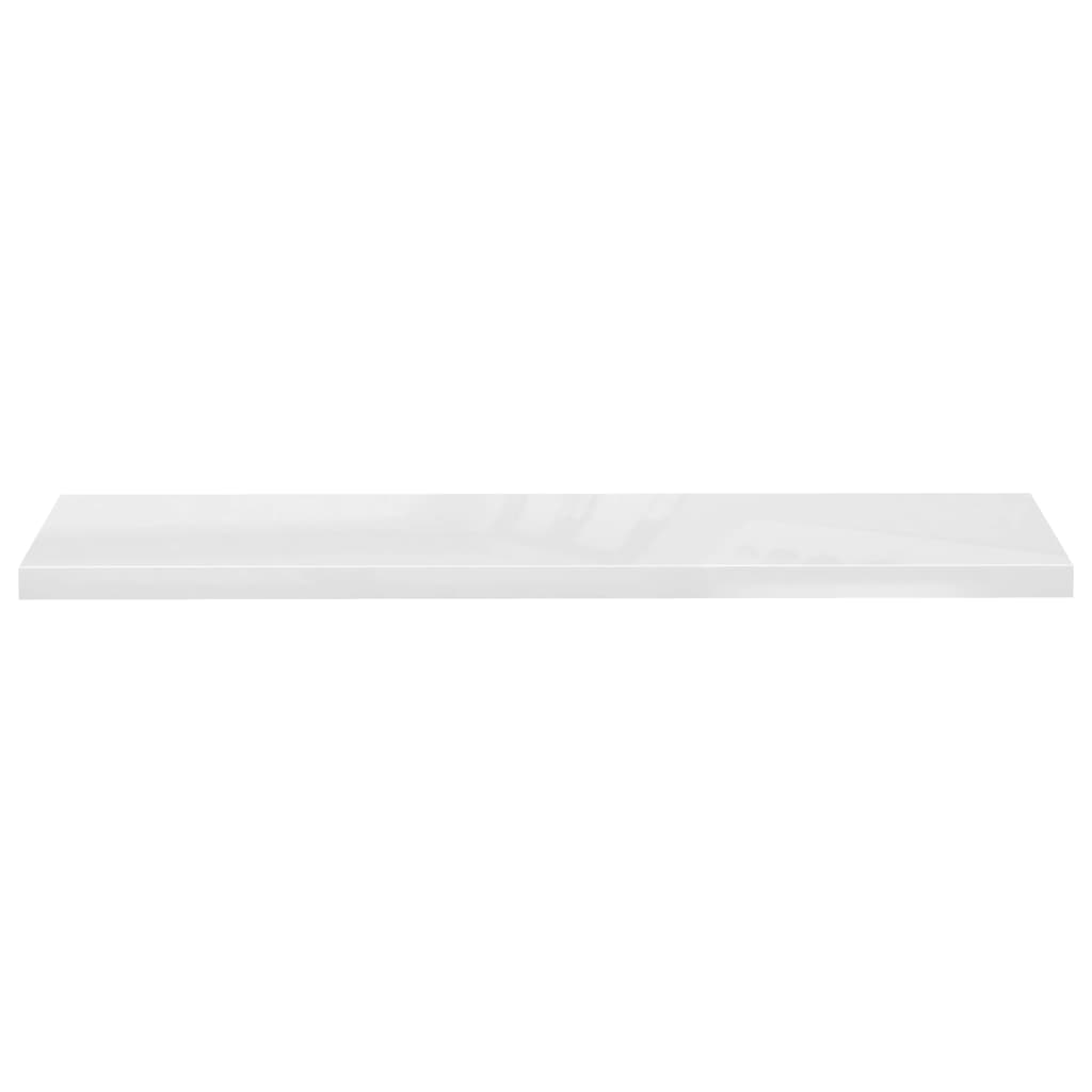 vidaXL Estante flotante pared 4 uds MDF blanco brillo 120x23,5x3,8 cm