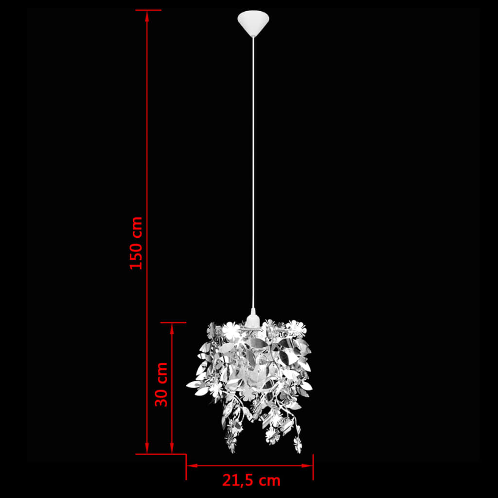 Lámpara colgante con lentejuelas ovaladas plateadas 21,5 x 30 cm