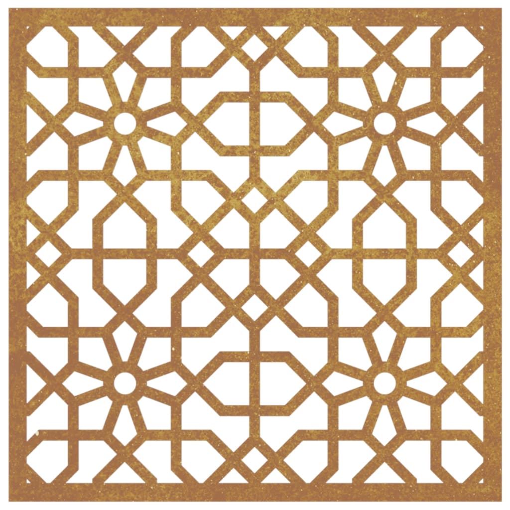 vidaXL Adorno de pared de jardín acero corten diseño morisco 55x55 cm