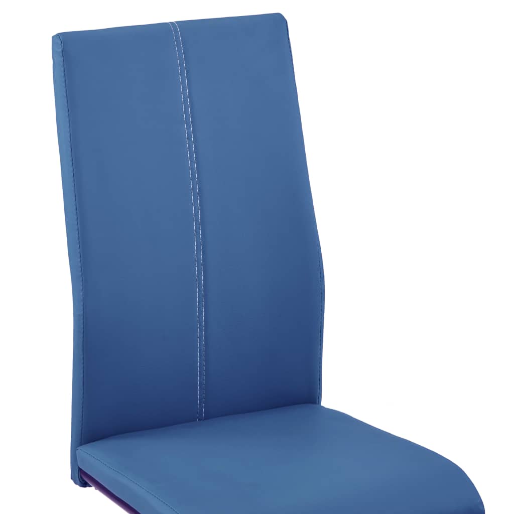 vidaXL Sillas voladizas de comedor 6 unidades cuero sintético azul