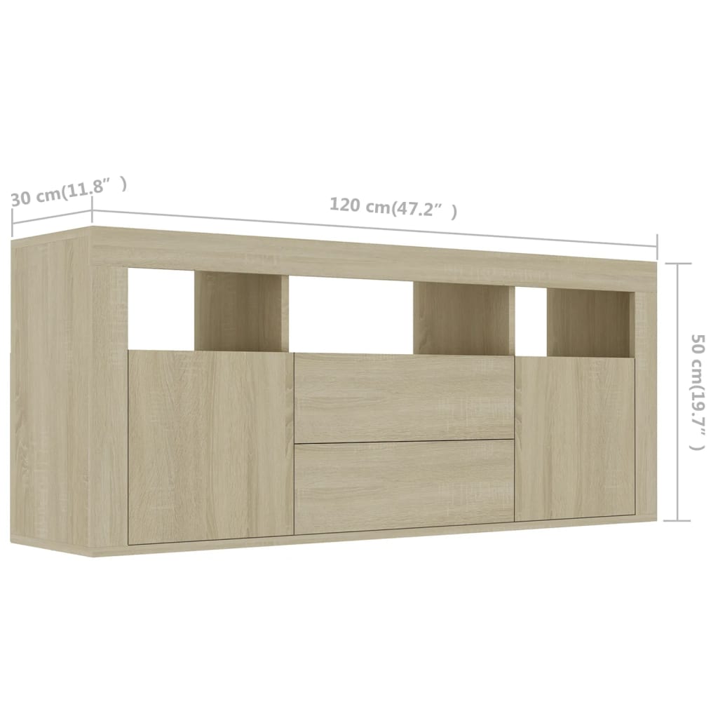 vidaXL Mueble para TV madera contrachapada color roble 120x30x50 cm