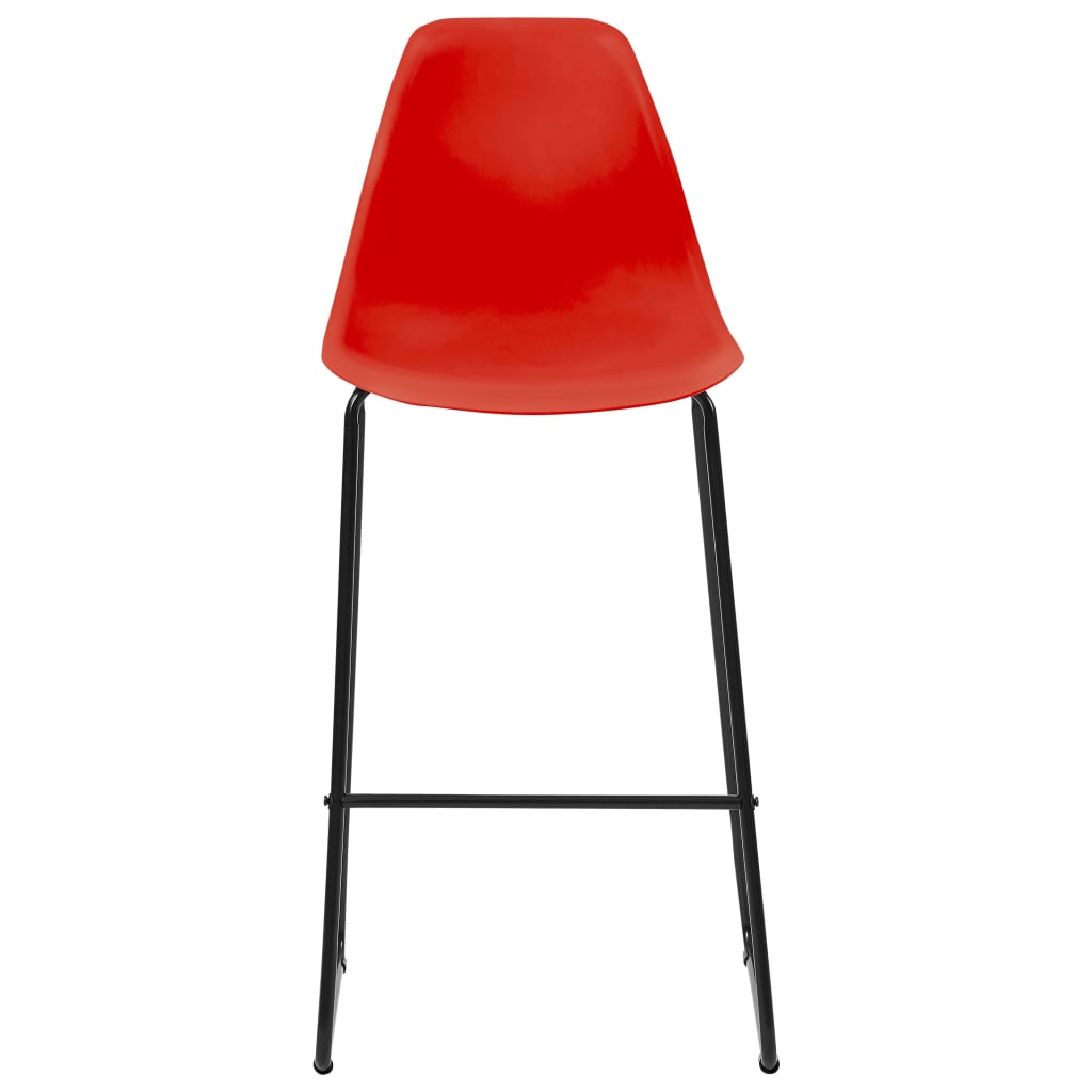 vidaXL Juego de mesa alta y taburetes 3 piezas plástico rojo