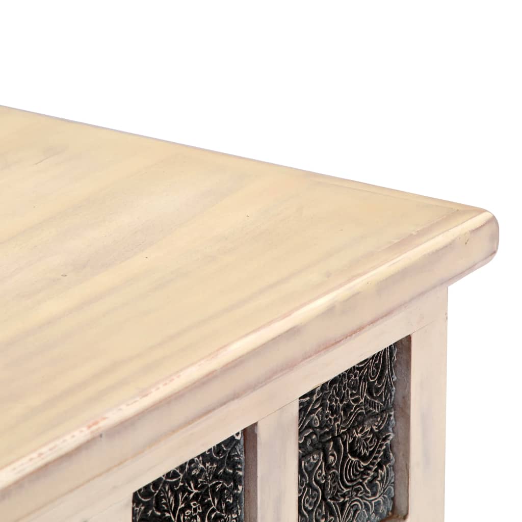 vidaXL Caja de almacenaje madera maciza de acacia 110x40x45 cm blanco