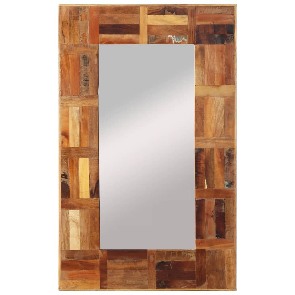 vidaXL Espejo de pared madera maciza reciclada 50x80 cm
