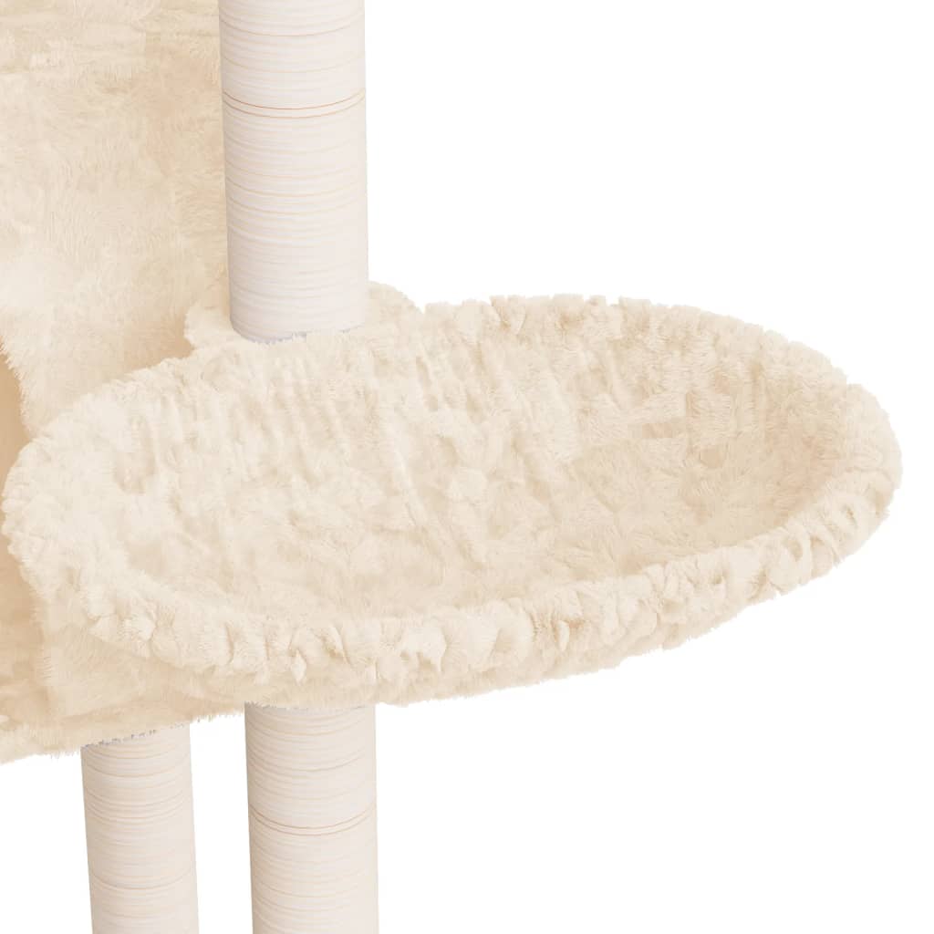 vidaXL Rascador para gatos con postes de sisal crema 108,5 cm